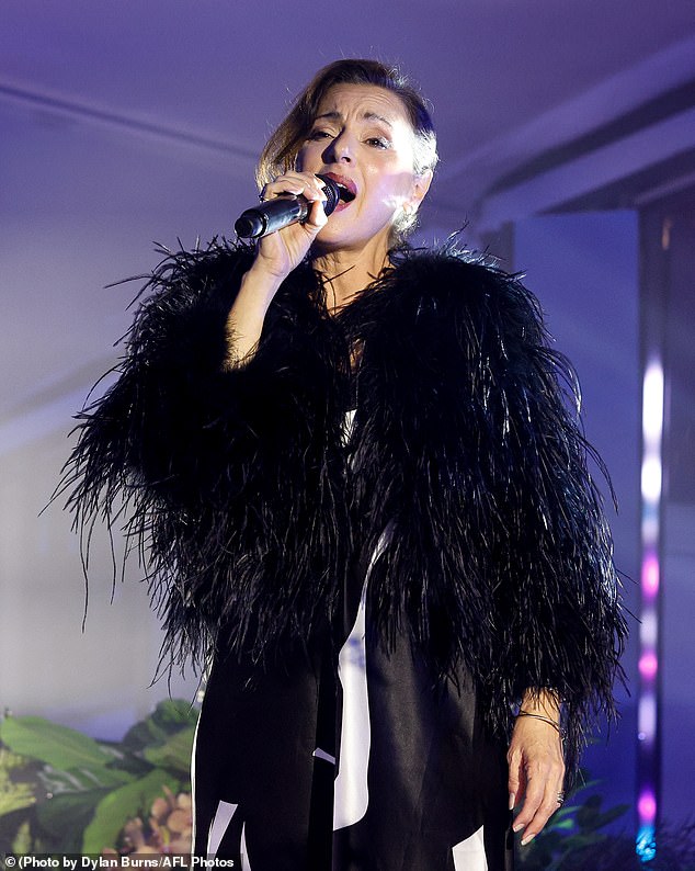 Tina, 56, sold the former property to the current owners in 2017 for $1.63 million after purchasing it in 2015 for just $1.38 million. Pictured: The pop star performs at the AFL Gather Round 2024