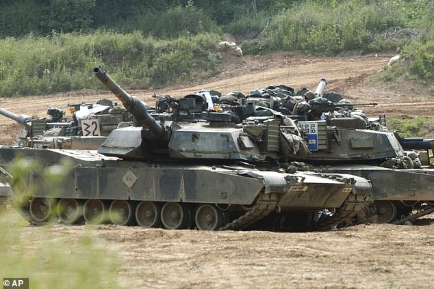 American tanks near the demilitarized zone between the Koreas, which many fear could lead to a major nuclear confrontation.