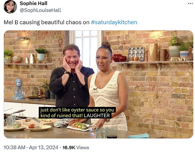 1713011747 373 Saturday Kitchen viewers are left in hysterics after Mel B