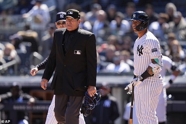Hernandez also made a controversial strike against New York's Gleyber Torres on Sunday.