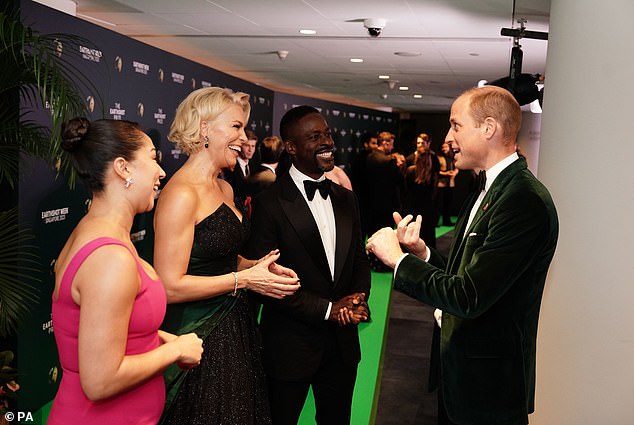 The Prince of Wales with (left to right) Lana Condor, Hannah Waddingham and Sterling K Brown during the 2023 Earthshot Award ceremony.