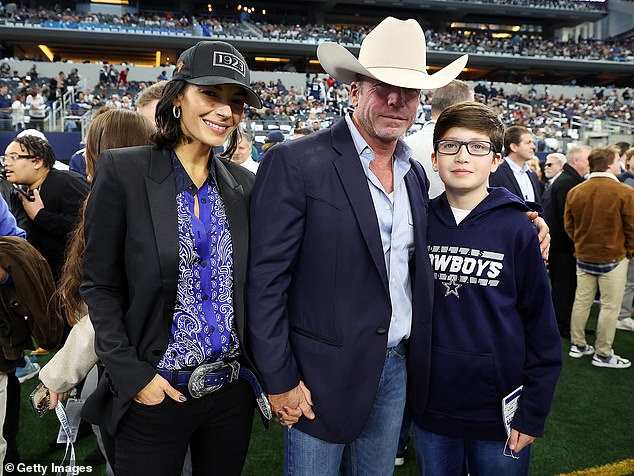 Taylor and Nicole Sheridan won't comment on whether Withers still works for them, and they haven't even confirmed that he ever will. They are pictured with their 13-year-old son Gus.