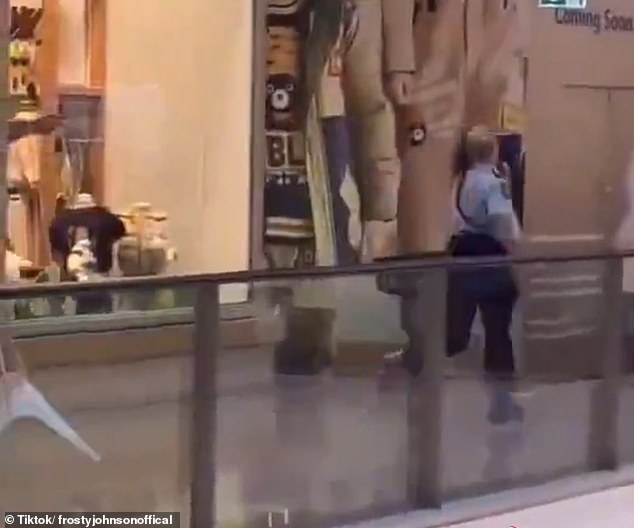 The police officer was seen running through Westfield Bondi Junction to confront the killer alone.