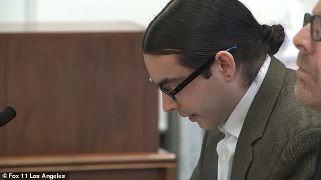 Marcus Eriz (seen here reading his apology statement to the court) fired his Glock in a fit of rage. His girlfriend, Wynne Lee, was driving and had interrupted Aiden's mother, who then gave them the middle finger. Eriz responded by firing his gun. His bullet passed through the trunk of the car before hitting Aiden in the chest.