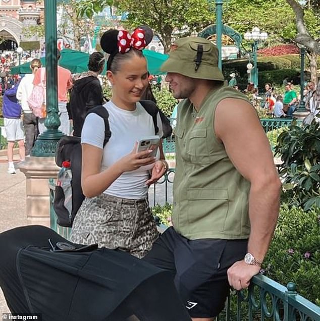 Molly-Mae shared a cute snap with her future husband Tommy sporting a pair of Minnie Mouse ears during their trip to Disneyland.