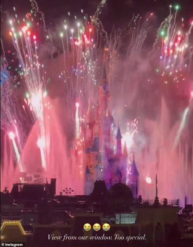 The family ended the trip by watching an impressive fireworks display from the comfort of their hotel room.