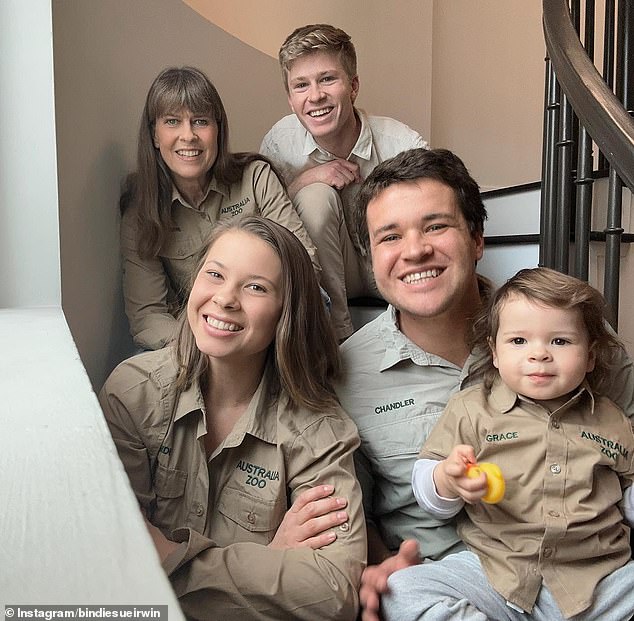 Comparing Terri to the Kardashians' famous 'mom' Kris Jenner, the producer claimed that Robert Irwin's contract even included a section allowing him to bring his family (pictured) to the set.