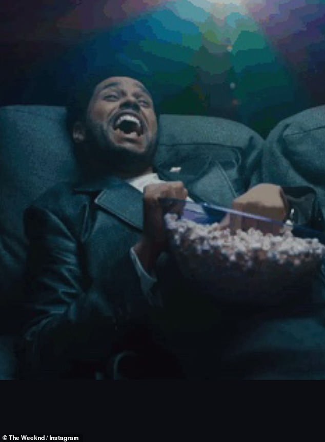 The Weeknd seemingly responded to the song by sharing an image of himself laughing and eating popcorn, as if to say he's simply a bystander to all the drama unfolding.