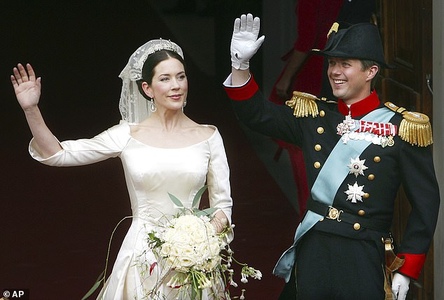King Frederick and Queen Mary photographed on their wedding day in Copenhagen in May 2004, four years after they met.