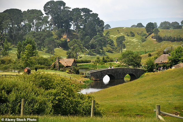 Pictured: The Hobbiton film set, North Island, New Zealand.  The country ranks second on the Global Peace Index and has long been admired for its non-partisan stance on conflict.