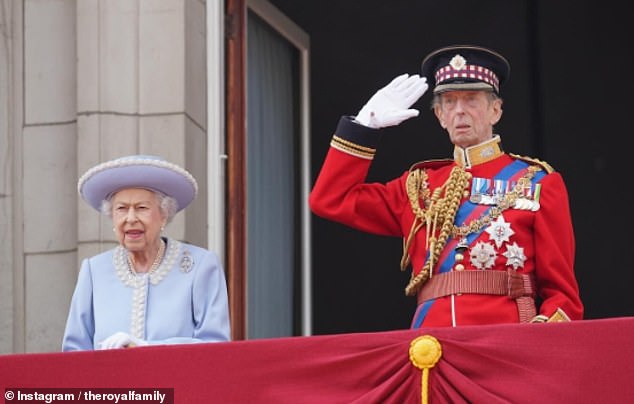 The Duke of Kent is pictured with Queen Elizabeth II before his death.