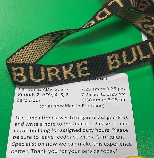 In November, Ward posted a photo of Burke High School keys, a folder and a lanyard on his X account and said he loved it when he came to work at school and 