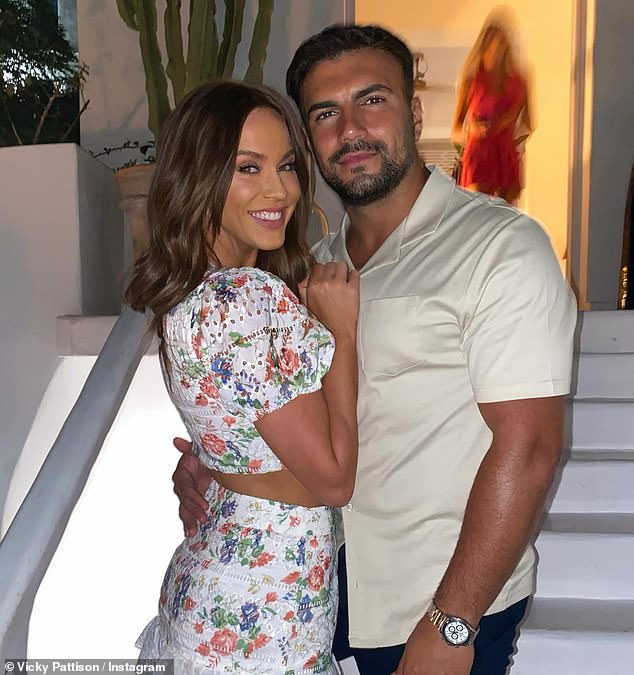 The Geordie Shore star admitted her celebrity wedding planner told her her budget wouldn't even cover the flowers she wants (pictured with fiancé Ercan).