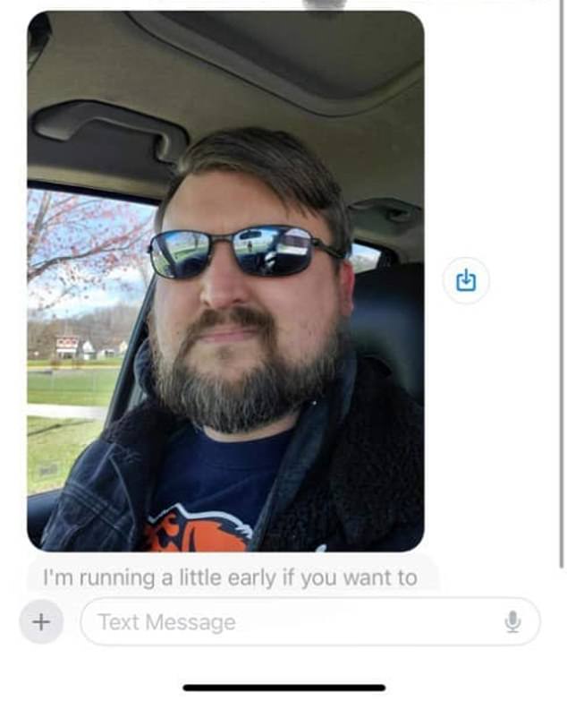 Farrell allegedly sent this selfie to a woman he met through her Tinder account, although he reveals that he is not the person in the profile.