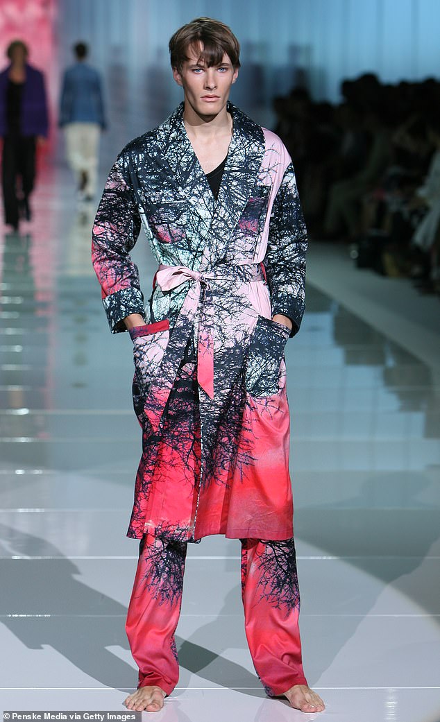 Cavalli also designed for men: this bright look is taken from his spring 2009 menswear show in Milan.