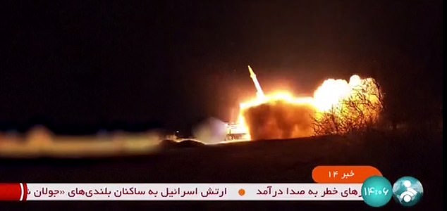 An Iranian news broadcast about rocket fire towards Israel.