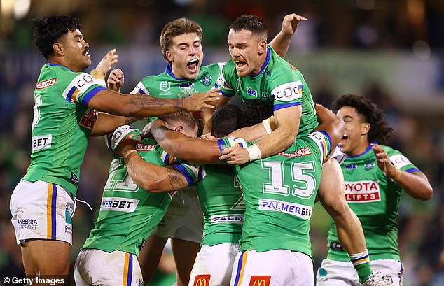 Canberra recorded a 21-20 golden points victory over the Gold Coast Titans on Sunday.