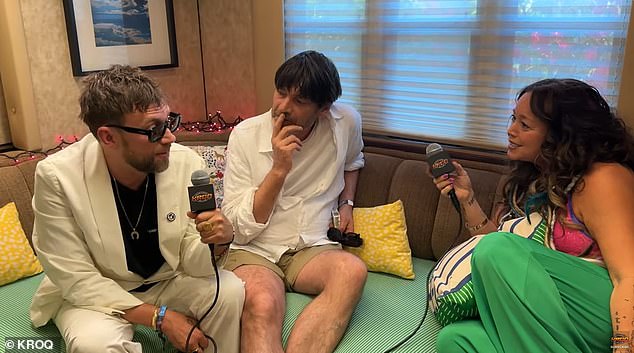 Before their show, Damon and bassist Alex James spoke to KROQ about returning to the desert and revealed that they had received a phone call late at night telling them they had five minutes to decide if they would perform.