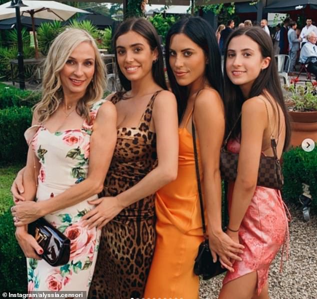 Bianca (second, left) pictured with her mother Alexandra, second on the right is Bianca's sister Alyssia and on the far right is Bianca's other sister Angelina.