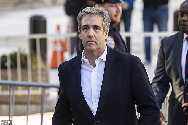 Michael Cohen arrives at the New York Supreme Court on October 25, 2023 in New York