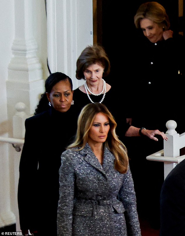 In November, Melania Trump appeared at Rosalynn Carter's funeral along with fellow first ladies Michelle Obama, Laura Bush and Hillary Clinton.