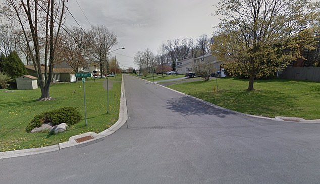 The incident took place near Darien Drive in Salina, just outside of Syracuse, as seen here, where officers had been responding to reports of a stolen vehicle.