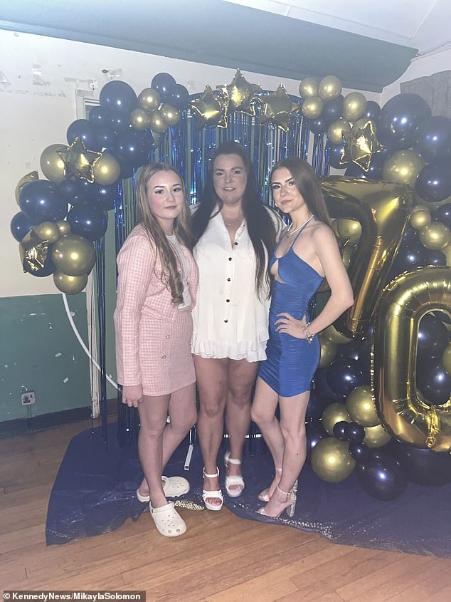 Mikayla is pictured with her two daughters Teigan and Jaymee-Leigh.
