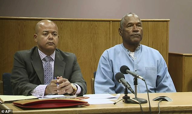 Simpson (right) photographed alongside LaVerne during a parole hearing in 2017. Simpson died last week after a battle with cancer.
