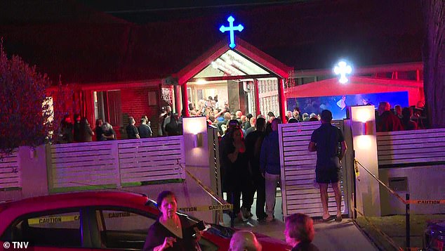 There were hostile scenes outside Cristo El Buen Pastor Church on Monday night.