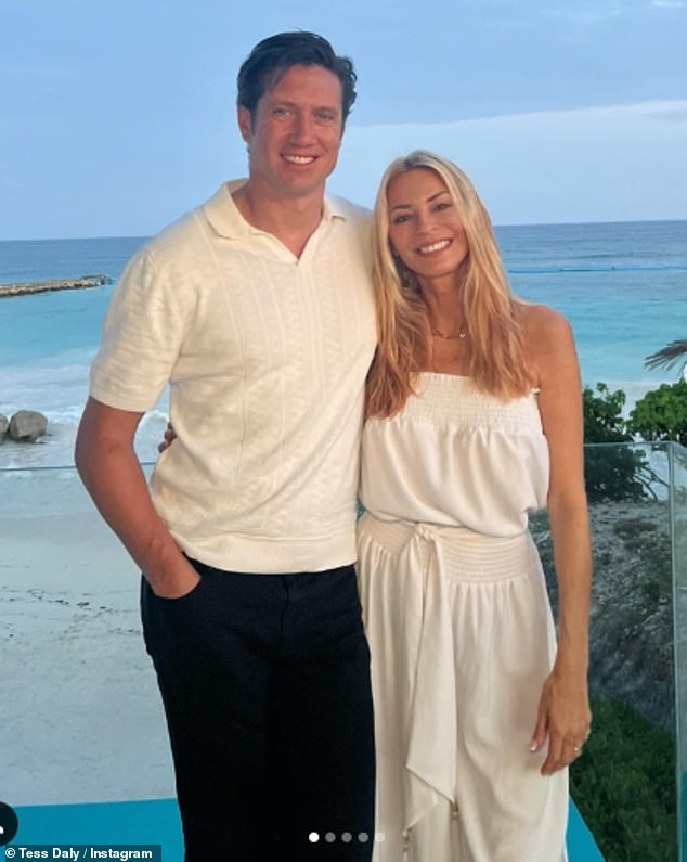 She also shared a rare photo with her husband Vernon Kay, 49, as they made the most of their time at Eden Roc Cap Cana in the Dominican Republic.