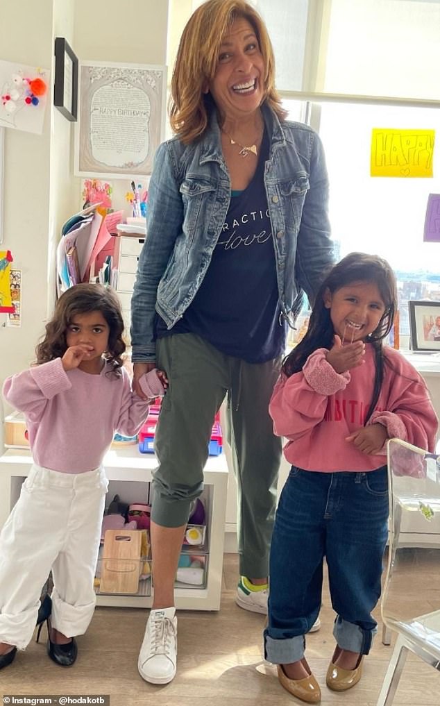 Hoda also makes sure to take time to draw a picture or leave a thoughtful note for her daughters, Haley, seven, and Hope, five.