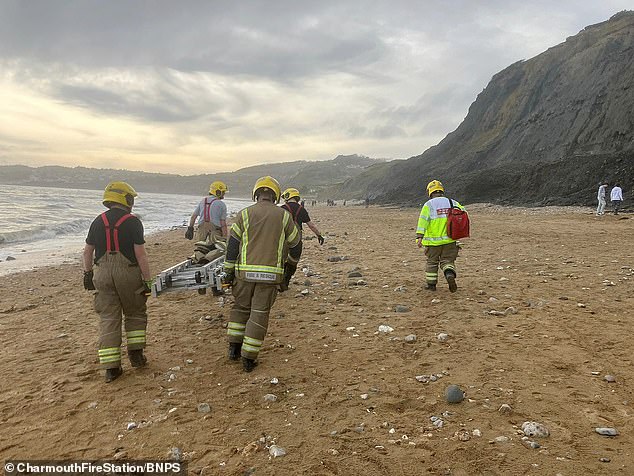 On Friday night, a 14-year-old boy had to be stretchered off the cliff and rescued by firefighters.