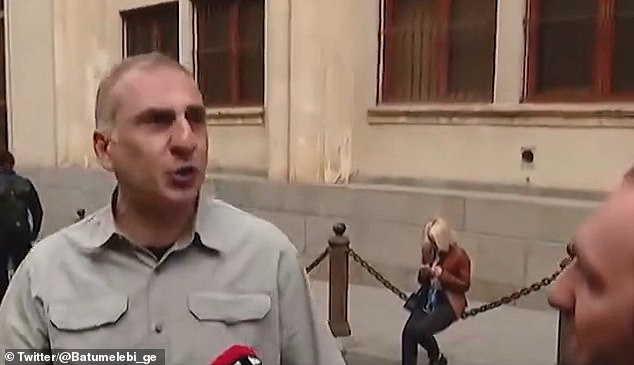 In angry comments made outside the building after the incident, Elisashvili told reporters: 