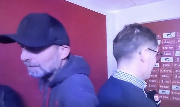 A furious Klopp stormed out of a post-match interview with Scandinavian television following Liverpool's dramatic 4-3 FA Cup quarter-final defeat against Man United at Old Trafford.