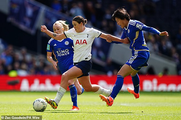 Tottenham's Grace Clinton (centre) will not be able to play in the FA Cup final at Wembley