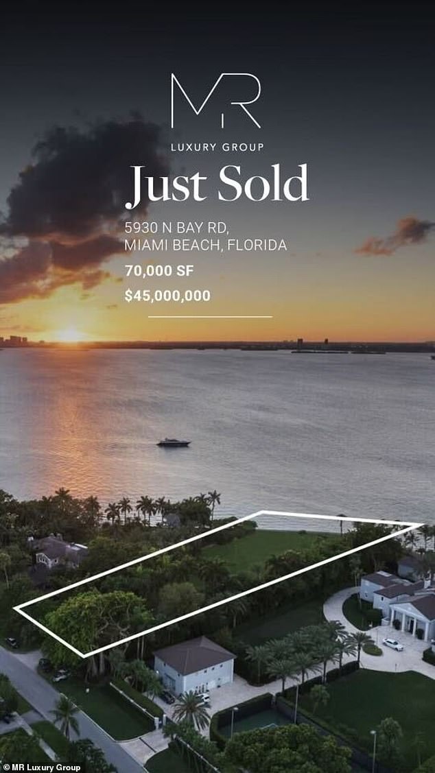 The 1.5-acre homesite overlooks Biscayne Bay and is situated in one of Miami Beach's most exclusive and affluent residential communities.