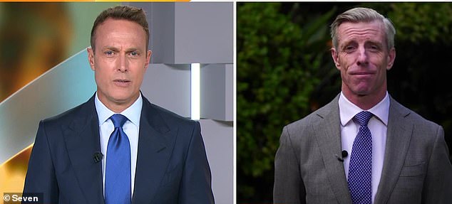 Channel 10 attorney Justin Quill (pictured right) spoke with Sunrise host Matt 'Shirvo' Shirvington (left) on Tuesday morning and said the costs facing Bruce Lehrmann 
