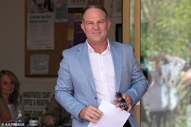 Slater (pictured at a previous court appearance in Queensland) was refused bail after police told the court some of his alleged offenses were captured on CCTV.
