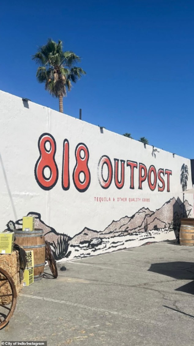 They placed a large 818 sign in the bar, where they held the event, covering the reality star's line of tequila.