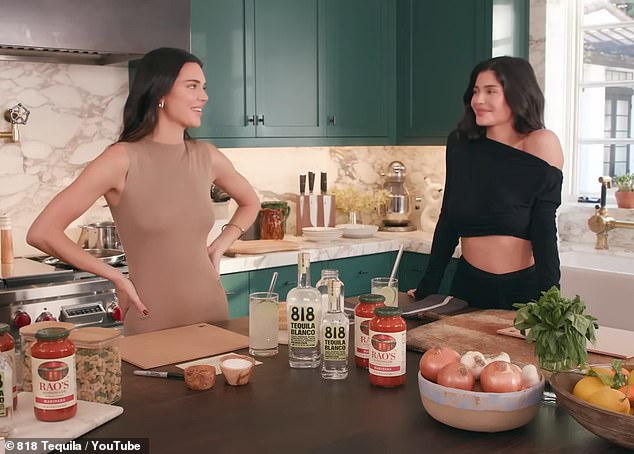 She recently promoted the brand while cooking pasta with her sister Kylie for Valentine's Day.