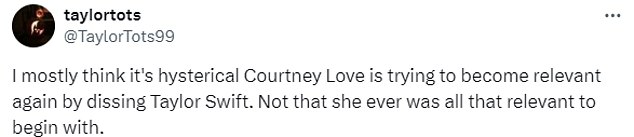 1713260215 604 Courtney Love is hit by an angry backlash from Taylor