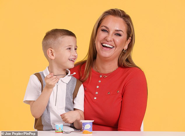 She had her son, Reggie (pictured), with her ex-boyfriend Terry, a property developer from whom she split in 2019.