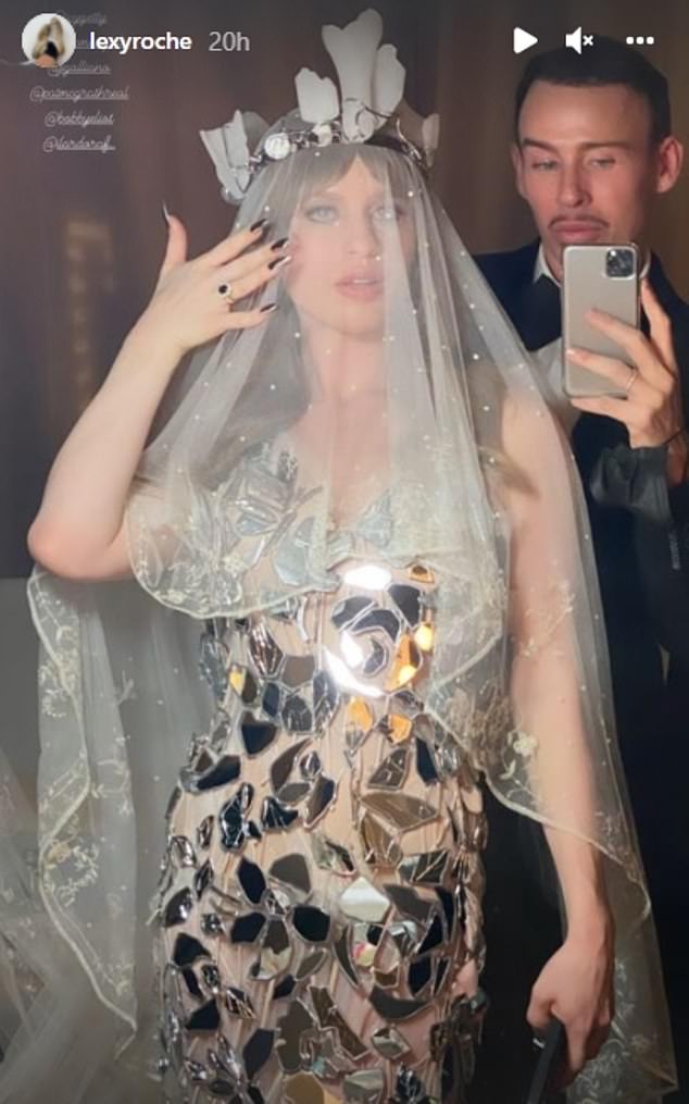 Ivy Getty married her boyfriend in a dress designed by John Galliano and made of mirrors in a ceremony in San Francisco in 2021.