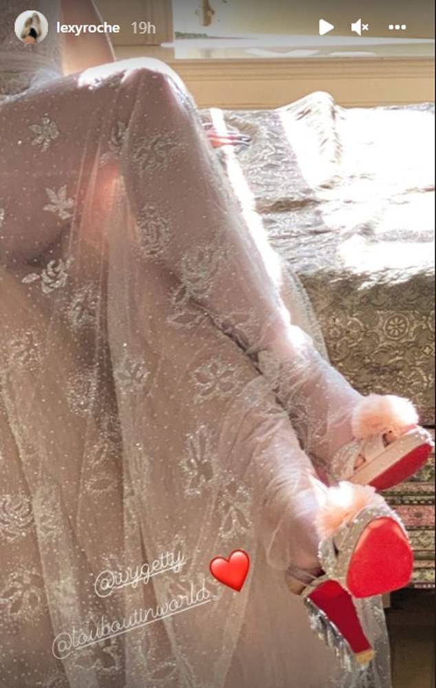 The bride's shoes were Christian Louboutins designed in collaboration with John Galliano.