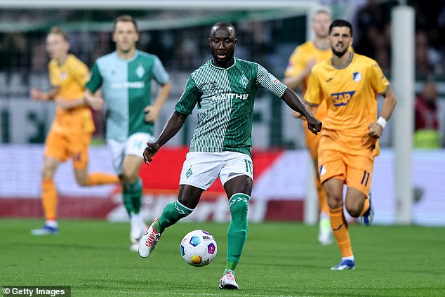 The midfielder was replaced due to injury in his only starter with Werder Bremen this season
