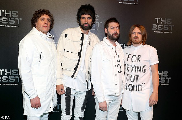 Pizzorno (second from left) and Kasabian have a huge affinity with football.  In the photo: at the FIFA The Best awards in 2018