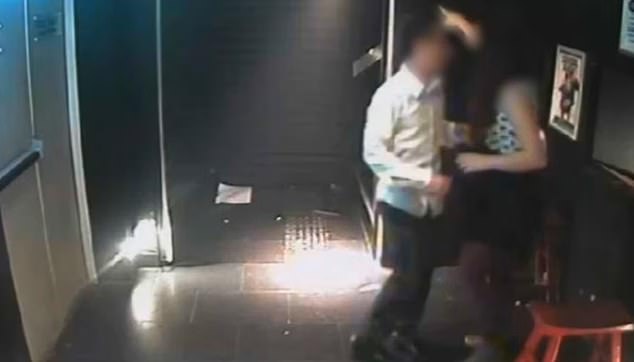 Lazarus was convicted in 2015 of raping Ms Mullins and spent 11 months in prison, but a jury-less NSW District Court judge granted him a new trial and acquitted him in 2017. Lazarus and Mullins appear in cctv images