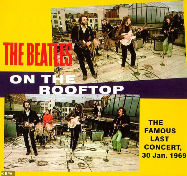 The Fab Four's last performance together was on the roof of their London recording base in January 1969.