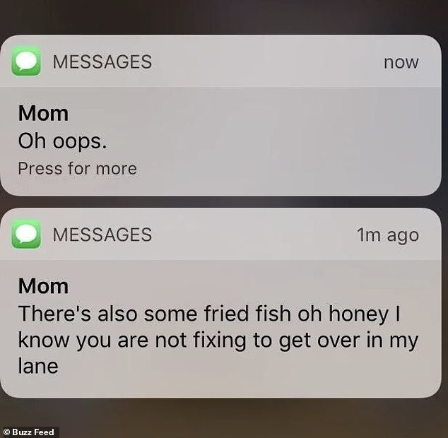 A mum's hilarious road rage was captured at the end of a text message to her son about dinner.