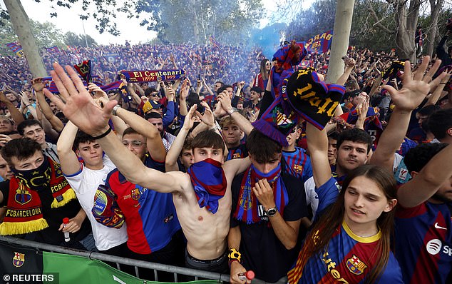 Barcelona fans were looking to create a hostile atmosphere as they sought to reach the semi-finals for the first time in five years.